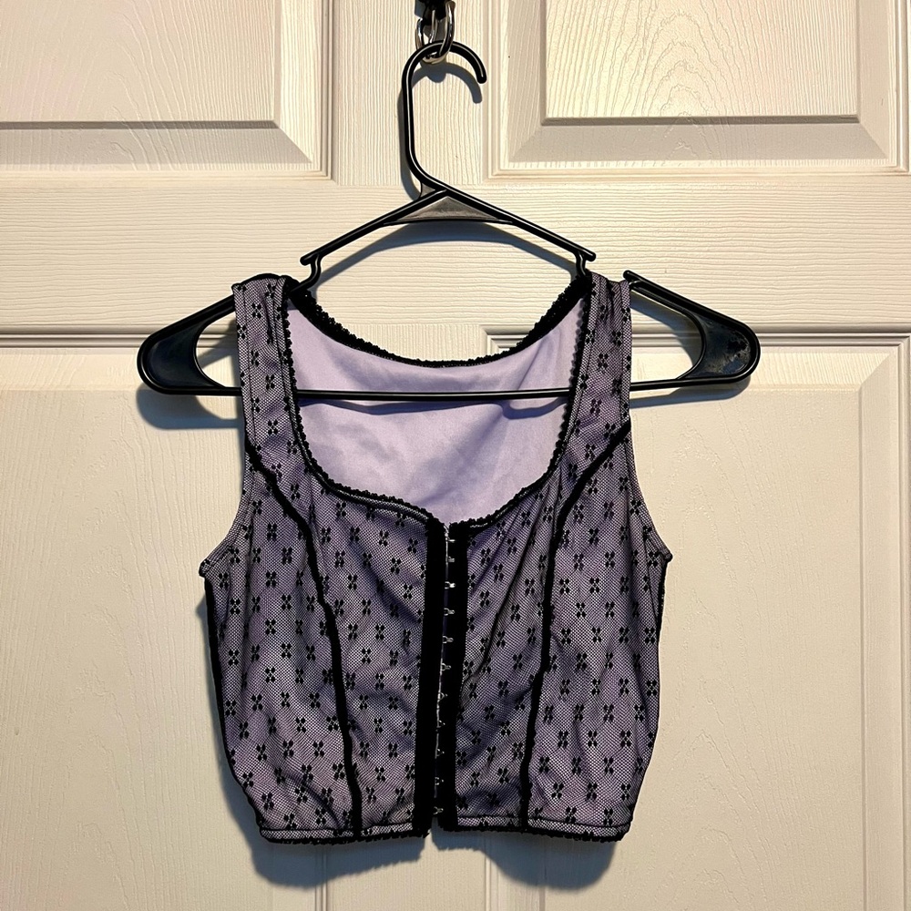 Lace purple crop top 90s inspired
